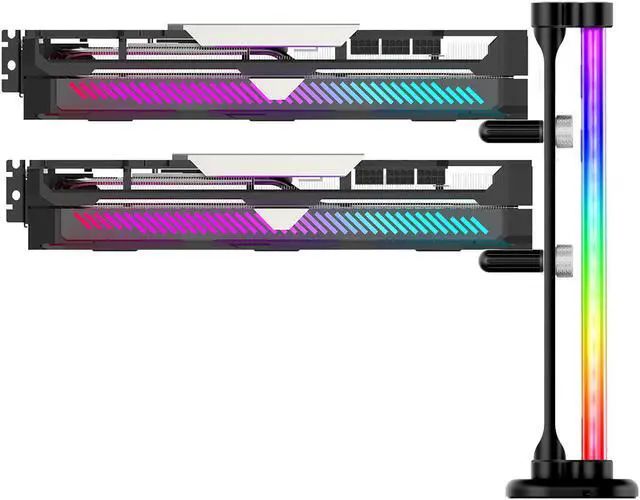 Alt view image 2 of 7 - JONSBO VC30, 5V ARGB Graphics card GPU Brace ,H223mm, Graphics card holder for ATX / MATX /ITX , Handscrew Adjust Height with Dual Support, Stronger Magnet Base, Aluminum Magnesium Alloy, Black