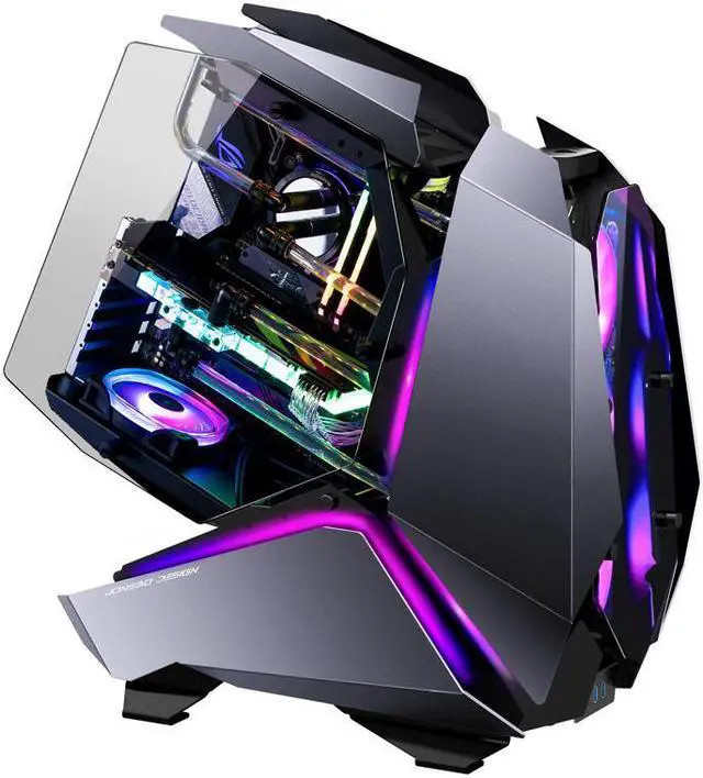 Alt view image 3 of 7 - JONSBO MOD5 Open Type ATX Mid Tower GAMING Computer Case, E-sports Players Mecha Chassis, Custom liquid cooling Support,240/360 liquid & 180mm Air Cooling,EATX/ATX MOBO Gray pc case