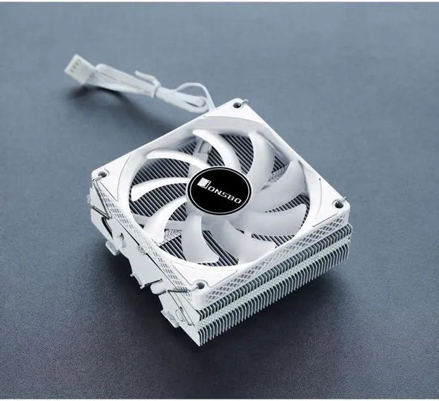 Alt view image 7 of 7 - JONSBO HX4170D WHITE High  Performance Down-flow CPU Cooling with Auto Colorful Lighting , H45.30mm Radiator, Full reflow Welded Fins Strong Copper Base with 4 High Load Heat Pipes, White