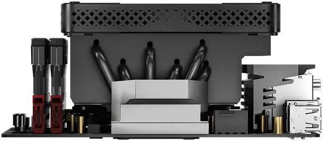 Alt view image 3 of 7 - JONSBO HX6200D BLACK High Performance Down-flow CPU Cooling,6 Copper Heatpipes  Radiator,H:63MM, 12cm Fans, FDB Dynamic Hydraulic Bearing,Standard 1g German Silicone Grease, Black