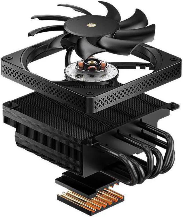 Alt view image 4 of 7 - JONSBO HX6200D BLACK High Performance Down-flow CPU Cooling,6 Copper Heatpipes  Radiator,H:63MM, 12cm Fans, FDB Dynamic Hydraulic Bearing,Standard 1g German Silicone Grease, Black