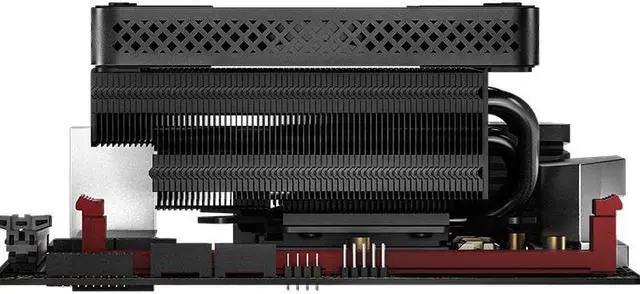 Alt view image 6 of 7 - JONSBO HX6200D BLACK High Performance Down-flow CPU Cooling,6 Copper Heatpipes  Radiator,H:63MM, 12cm Fans, FDB Dynamic Hydraulic Bearing,Standard 1g German Silicone Grease, Black