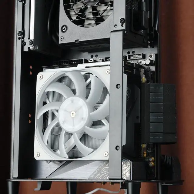 Alt view image 6 of 7 - JONSBO HX6200D WHITE High Performance  Down-flow CPU Cooling,  Addressable RGB  CPU Cooler, 6 Copper Heatpipes  Radiator,H:63MM, 12cm Fans, FDB, with 1g Silicone Grease, White