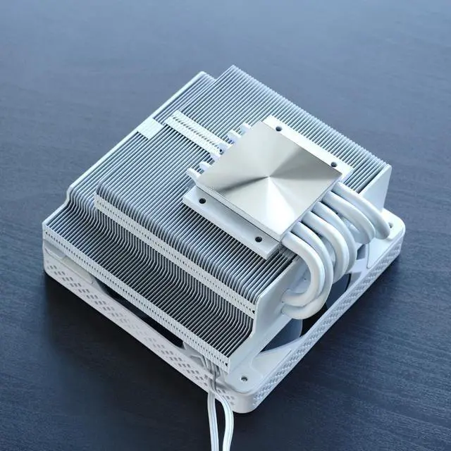 Alt view image 3 of 7 - JONSBO HX6200D WHITE High Performance  Down-flow CPU Cooling,  Addressable RGB  CPU Cooler, 6 Copper Heatpipes  Radiator,H:63MM, 12cm Fans, FDB, with 1g Silicone Grease, White