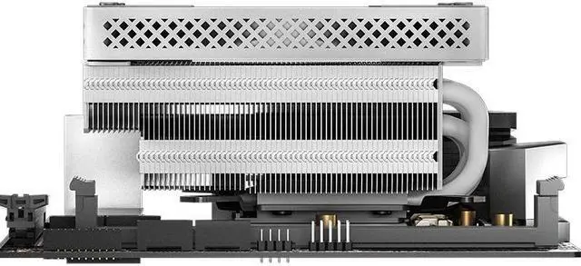 Alt view image 7 of 7 - JONSBO HX6200D WHITE High Performance  Down-flow CPU Cooling,  Addressable RGB  CPU Cooler, 6 Copper Heatpipes  Radiator,H:63MM, 12cm Fans, FDB, with 1g Silicone Grease, White