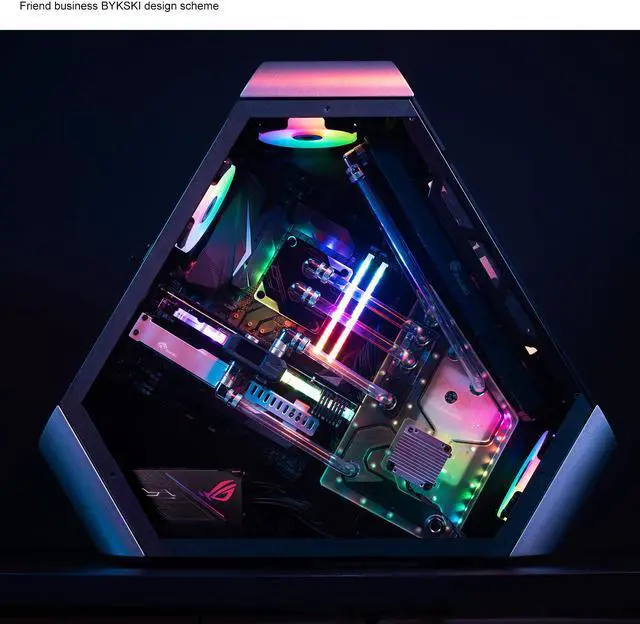 Alt view image 5 of 7 - JONSBO TR03-G SILVER ATX Mid Tower Computer Case, Triangular Heteroclite Aluminum ATX GAMING PC Case, RTX4090 Support, Support 360 Liquid / 175mm Air Cooling , Support PSU Standard ATX PS2(Max.185mm)