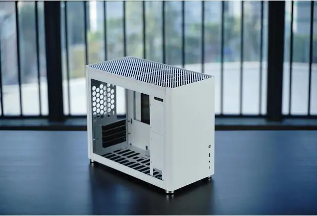 Alt view image 7 of 7 - JONSBO D30 WHITE Mini Micro ATX Tower Computer Case, Aluminum/Steel/Tempered Glass-1 Side, Simple High Compatibility MATX Case, Support 240 Water & 168mm Air Cooling, 355mm GPU ,Interchangeable Side