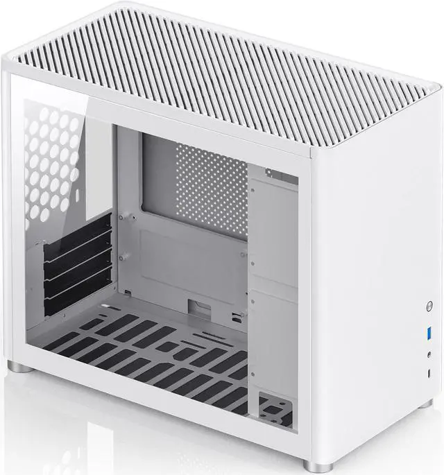 Alt view image 2 of 7 - JONSBO D30 WHITE Mini Micro ATX Tower Computer Case, Aluminum/Steel/Tempered Glass-1 Side, Simple High Compatibility MATX Case, Support 240 Water & 168mm Air Cooling, 355mm GPU ,Interchangeable Side