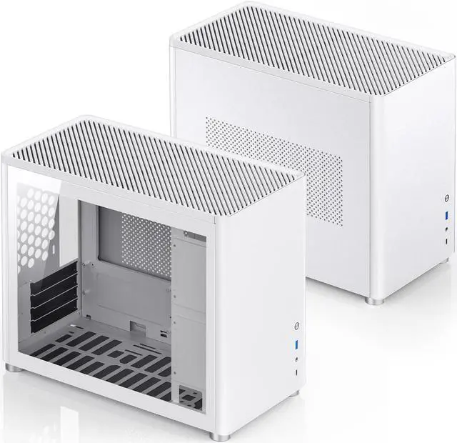 Alt view image 3 of 7 - JONSBO D30 WHITE Mini Micro ATX Tower Computer Case, Aluminum/Steel/Tempered Glass-1 Side, Simple High Compatibility MATX Case, Support 240 Water & 168mm Air Cooling, 355mm GPU ,Interchangeable Side