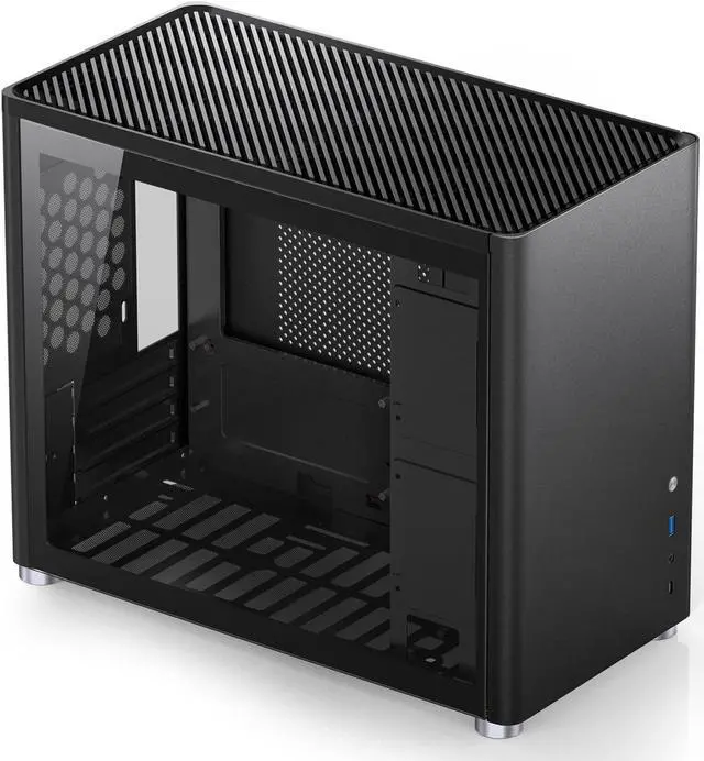 Alt view image 2 of 7 - JONSBO D30 BLACK Mini Micro ATX Computer Case, Aluminum/Steel/Tempered Glass-1 Side, Simple High Compatibility MATX Case, Support 240 Water & 168mm Air Cooling, 355mm GPU Support,Interchangeable Side
