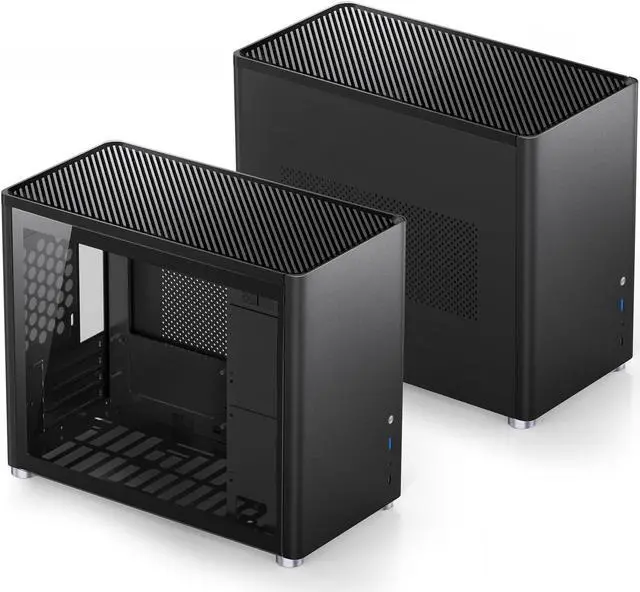 Alt view image 4 of 7 - JONSBO D30 BLACK Mini Micro ATX Computer Case, Aluminum/Steel/Tempered Glass-1 Side, Simple High Compatibility MATX Case, Support 240 Water & 168mm Air Cooling, 355mm GPU Support,Interchangeable Side