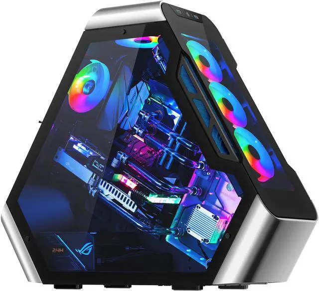 Alt view image 3 of 7 - JONSBO TR03-G SILVER ATX Mid Tower Computer Case, Triangular Heteroclite Aluminum ATX GAMING PC Case, RTX4090 Support, Support 360 Liquid / 175mm Air Cooling , Support PSU Standard ATX PS2(Max.185mm)