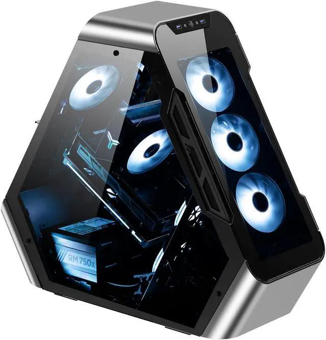 Main image of JONSBO TR03-G SILVER ATX Mid Tower Computer Case, Triangular Heteroclite Aluminum ATX GAMING PC Case, RTX4090 Support, Support 360 Liquid / 175mm Air Cooling , Support PSU Standard ATX PS2(Max.185mm)