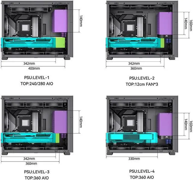 Alt view image 6 of 7 - JONSBO D31 MESH BLACK Micro ATX Computer Case, Tempered Glass-1 Side, M-ATX/DTX/ITX Mainboard/Support RTX 4090(335-400mm) GPU 360/280AIO,Power ATX/SFX: 100mm-220mm, Multiple Tool-free Design,Black