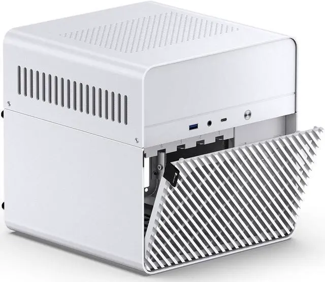 Alt view image 3 of 7 - JONSBO N2 WHITE Mini NAS Case ITX, 5+1 Disk Bays Mini Aluminum with Steel Plate Case, Built-in 12cm Fan, SFX Power Bite (L150mm Max.), Support 65mm CPU Cooler , Integrated Upper Cover Removable,White