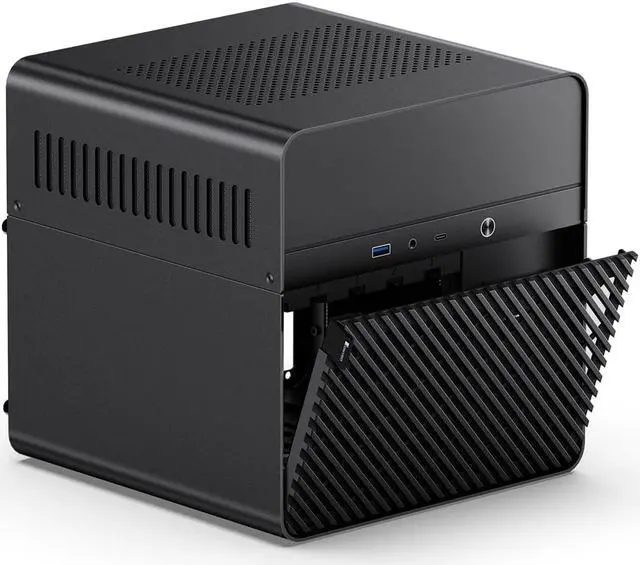 Alt view image 3 of 7 - JONSBO N2 BLACK Mini NAS Case ITX, 5+1 Disk Bays Mini Aluminum with Steel Plate Case, Built-in 12cm Fan, SFX Power Bite (L150mm Max.), Support 65mm CPU Cooler , Integrated Upper Cover Removable,Black