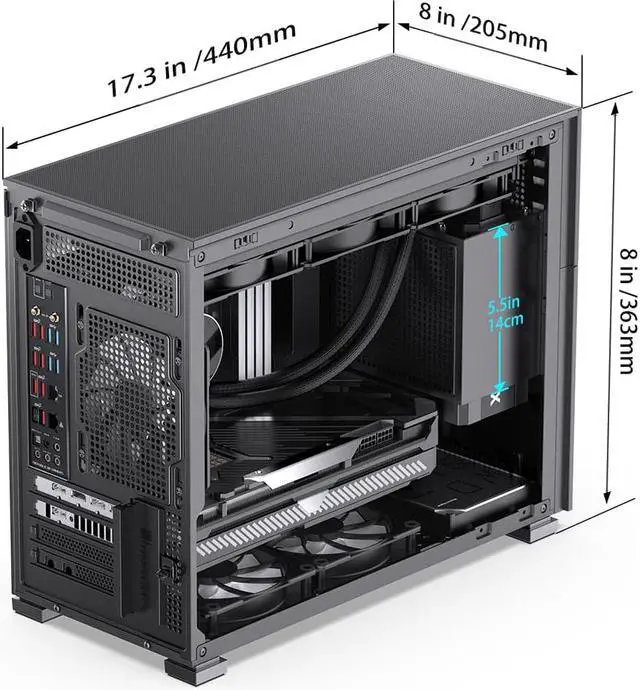 Alt view image 7 of 7 - JONSBO D31 MESH BLACK Micro ATX Computer Case, Tempered Glass-1 Side, M-ATX/DTX/ITX Mainboard/Support RTX 4090(335-400mm) GPU 360/280AIO,Power ATX/SFX: 100mm-220mm, Multiple Tool-free Design,Black