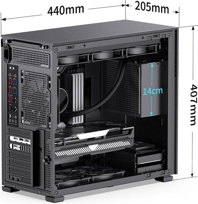 Alt view image 8 of 7 - JONSBO D41 MESH SC BLACK ATX Computer Case with Sub HD-LCD Display, Support MB: ATX/M-ATX,Support GPU RTX 4090(335-400mm), AIO360/280/240, Power ATX/SFX: 100mm-220mm  Multiple Tool-free Design, Black