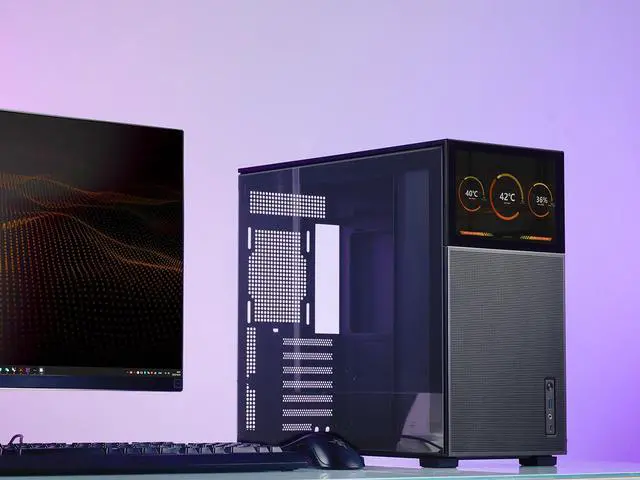 Alt view image 4 of 7 - JONSBO D41 MESH SC BLACK ATX Computer Case with Sub HD-LCD Display, Support MB: ATX/M-ATX,Support GPU RTX 4090(335-400mm), AIO360/280/240, Power ATX/SFX: 100mm-220mm  Multiple Tool-free Design, Black
