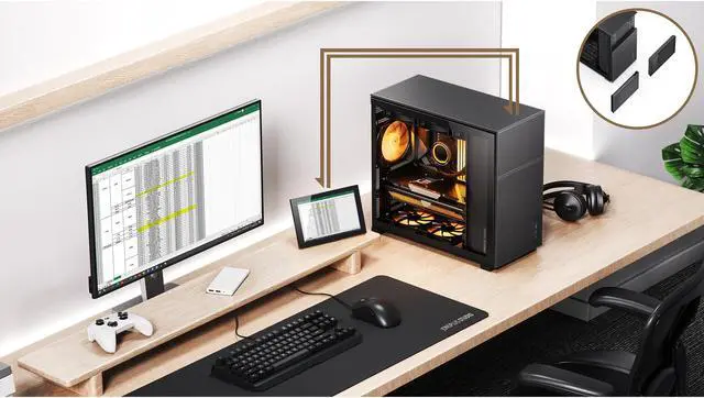 Alt view image 7 of 7 - JONSBO D41 MESH SC BLACK ATX Computer Case with Sub HD-LCD Display, Support MB: ATX/M-ATX,Support GPU RTX 4090(335-400mm), AIO360/280/240, Power ATX/SFX: 100mm-220mm  Multiple Tool-free Design, Black