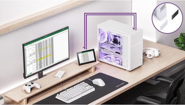 Alt view image 8 of 7 - JONSBO D41 MESH SC WHITE ATX Computer Case with Sub HD-LCD Display, Support MB: ATX/M-ATX,Support GPU RTX 4090(335-400mm), AIO360/280/240, Power ATX/SFX: 100mm-220mm  Multiple Tool-free Design, White