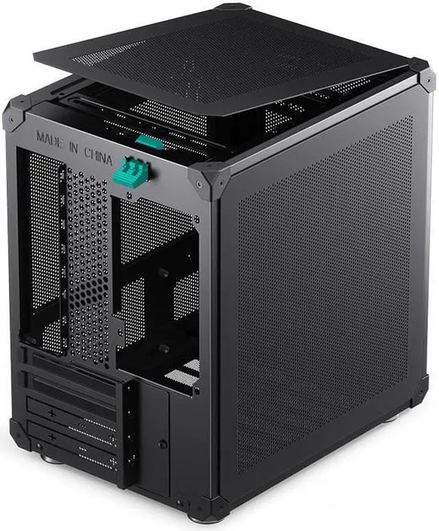 Alt view image 5 of 7 - JONSBO C6 BLACK MATX Mesh Case,Simple Compact Desktop Micro ATX Chassis,1+2 Disk Bays Steel Plate Case, ATX Power Bite (L185mm Max.),Support 75mm CPU Cooler,Upper Cover/Side Panel Tool-free Open,Black