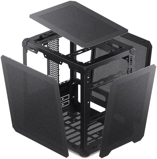 Alt view image 6 of 7 - JONSBO C6 BLACK MATX Mesh Case,Simple Compact Desktop Micro ATX Chassis,1+2 Disk Bays Steel Plate Case, ATX Power Bite (L185mm Max.),Support 75mm CPU Cooler,Upper Cover/Side Panel Tool-free Open,Black