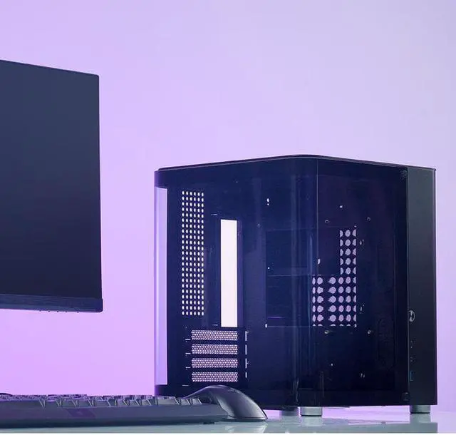 Alt view image 7 of 7 - JONSBO TK-1 BLACK  V2.0 Micro ATX Mini Tower Computer CASE, Hyperboloid Glass Design, Separated Cabinet structure, Al Alloy Shell Matx Desktop PC Case, Support ATX power supply/240 AIO/BTF MB, Black