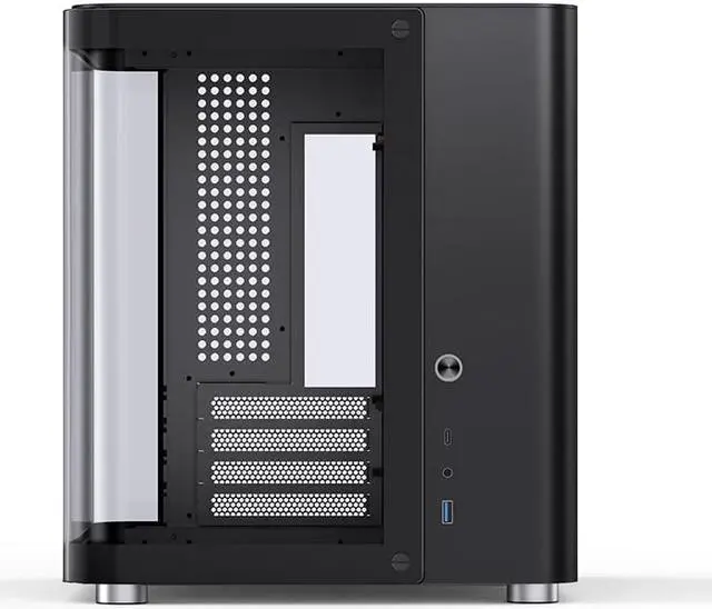 Alt view image 4 of 7 - JONSBO TK-1 BLACK  V2.0 Micro ATX Mini Tower Computer CASE, Hyperboloid Glass Design, Separated Cabinet structure, Al Alloy Shell Matx Desktop PC Case, Support ATX power supply/240 AIO/BTF MB, Black