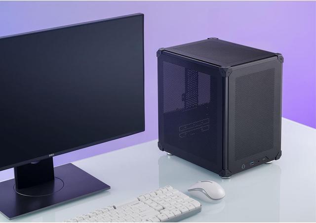 Alt view image 3 of 7 - JONSBO C6 BLACK MATX Mesh Case,Simple Compact Desktop Micro ATX Chassis,1+2 Disk Bays Steel Plate Case, ATX Power Bite (L185mm Max.),Support 75mm CPU Cooler,Upper Cover/Side Panel Tool-free Open,Black