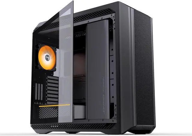 Alt view image 4 of 7 - JONSBO D500 BLACK E-ATX/ATX Full tower Computer Case, 10 Hard Disk Bit Expansion, Support 40 Series Long GPU/420 AIO, Al Alloy Shell in Fine Sandblasting,PSU Warehouse ( UP/DOWN) Interchangeable,Black