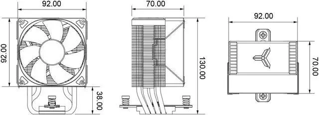 Alt view image 6 of 7 - JONSBO CR1400 EVO ARGB CPU Cooler,Silent Series Mini CPU Cooler,H130mm,Air Cooling Tower Radiator,Desktop PC AM4/AM5 heatsink,4 Copper Heatpipes for AMD/Intel LGA1700, 92mm ARGB Fan,Lighting Top,Black