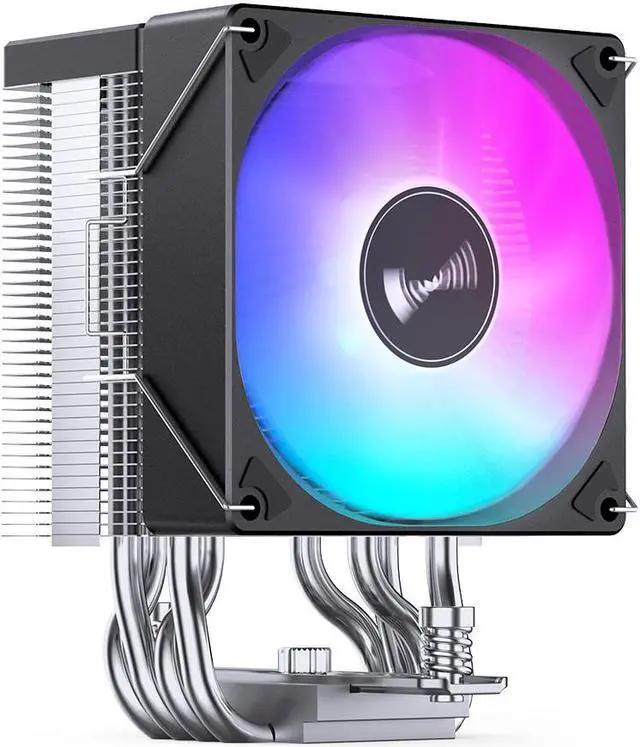 Alt view image 5 of 7 - JONSBO CR1400 EVO COLOR Silent Series Mini CPU Cooler , H130mm, Air Cooling Tower Radiator, Desktop PC AM4/AM5 heatsink, 4 Copper Heatpipes for AMD/Intel LGA1700, 92mm RGB Fan, Lighting Top, Black
