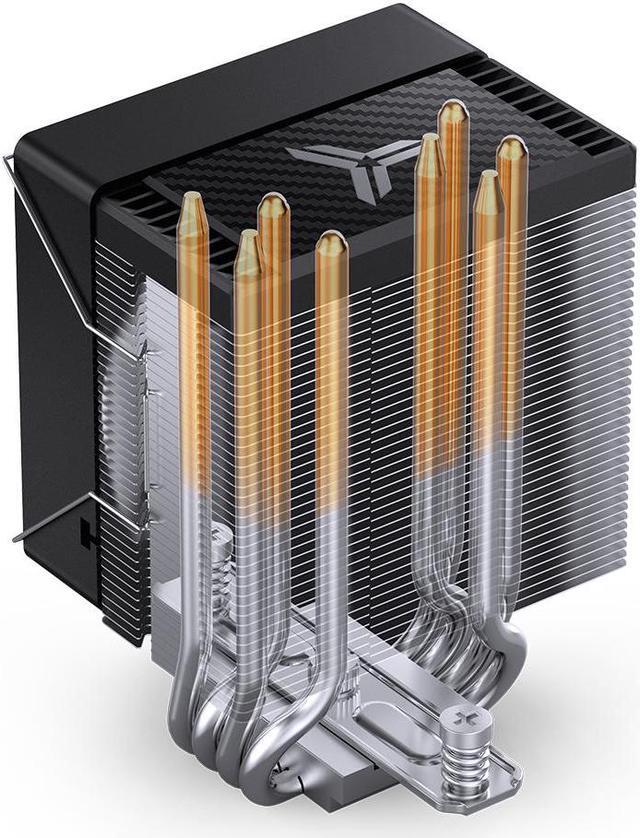 Alt view image 6 of 7 - JONSBO CR1400 EVO COLOR Silent Series Mini CPU Cooler , H130mm, Air Cooling Tower Radiator, Desktop PC AM4/AM5 heatsink, 4 Copper Heatpipes for AMD/Intel LGA1700, 92mm RGB Fan, Lighting Top, Black