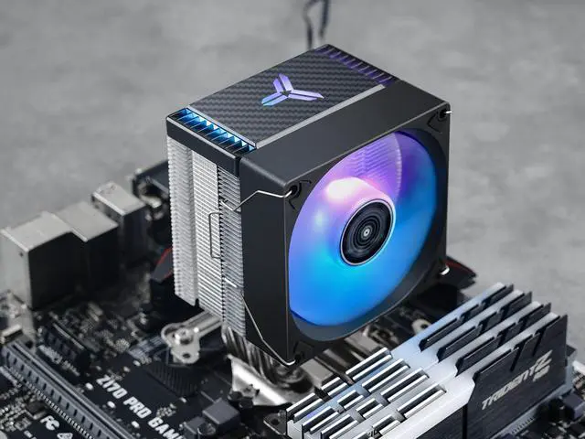 Alt view image 3 of 7 - JONSBO CR1400 EVO COLOR Silent Series Mini CPU Cooler , H130mm, Air Cooling Tower Radiator, Desktop PC AM4/AM5 heatsink, 4 Copper Heatpipes for AMD/Intel LGA1700, 92mm RGB Fan, Lighting Top, Black