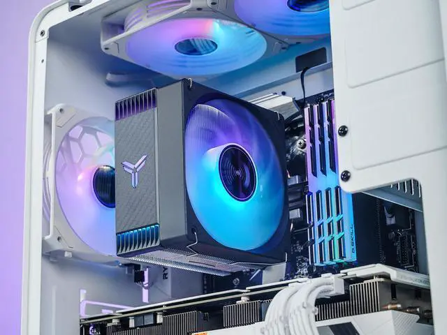 Alt view image 3 of 7 - JONSBO CR1000 EVO COLOR Silent Series CPU Cooler , Air Cooler RGB H154mm, 4 Copper Heat Pipe Insert Aluminum Fin for AM4/AM5/Intel LGA1700, 120mm PWM RGB 9-blades Fan , Top Cover RGB, Black