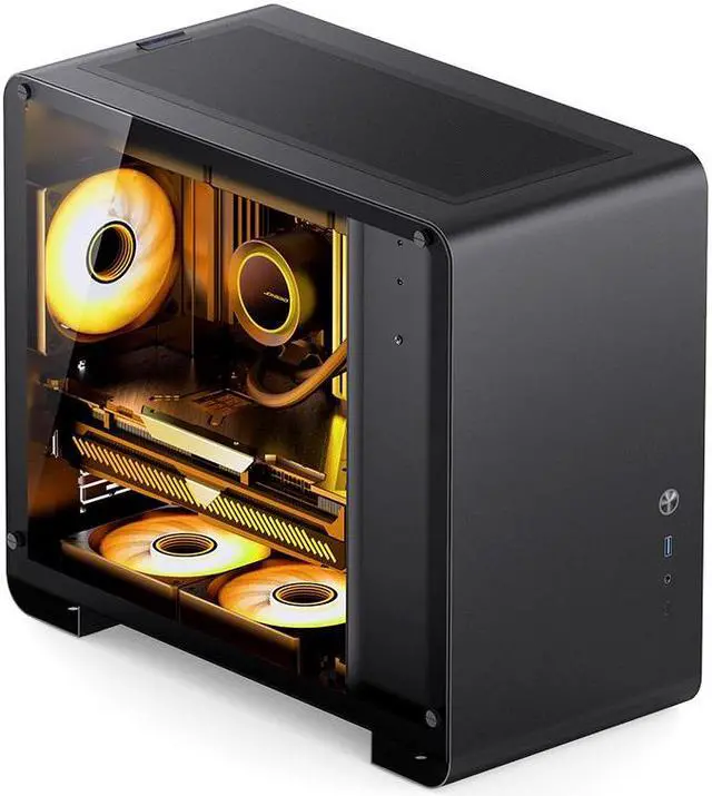 Main image of JONSBO U4 MINI Black MATX  Side-Glass Window Computer Case, Back-plug Compact Desktop Chassis, High Compatibility AIO360, SP GPU 330-420mm PSU 145-200mm, Cooler 165mm , Black