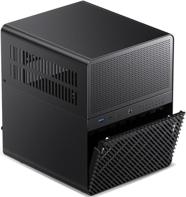 Alt view image 4 of 7 - JONSBO N3 Mini-ITX NAS PC Chassis, ITX Computer Case, 8+1 Disk Bays NAS Mini Aluminum with Steel Plate Case, Built-in 2x10cm Fan,  Power support: SFX105mm, Support 130mm CPU Cooler, Black