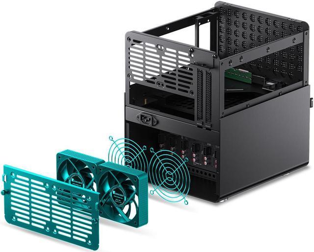 Alt view image 7 of 7 - JONSBO N3 Mini-ITX NAS PC Chassis, ITX Computer Case, 8+1 Disk Bays NAS Mini Aluminum with Steel Plate Case, Built-in 2x10cm Fan,  Power support: SFX105mm, Support 130mm CPU Cooler, Black
