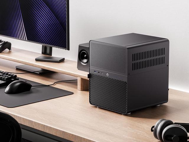 Alt view image 2 of 7 - JONSBO N3 Mini-ITX NAS PC Chassis, ITX Computer Case, 8+1 Disk Bays NAS Mini Aluminum with Steel Plate Case, Built-in 2x10cm Fan,  Power support: SFX105mm, Support 130mm CPU Cooler, Black