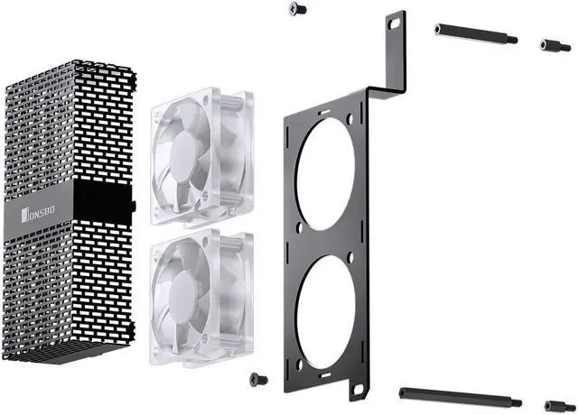Alt view image 4 of 4 - JONSBO NF-1 BLACK Memory Cooling, DDR5 Active Cooling,Compatible with ATX MB,Dual 5020 Fans, Addressable RGB Fan, Black