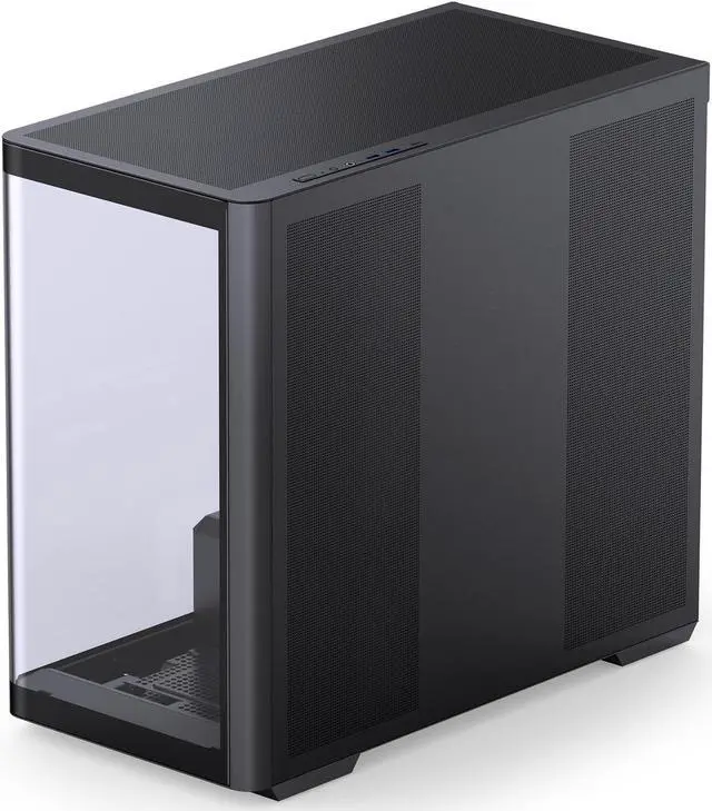 Alt view image 6 of 7 - JONSBO D300 BLACK Micro-ATX Computer Case, One-piece Glass Panel AO270 Deg View , MATX Back Plug-in BTF MB, Support 360 AIO, Support 40-series GPU, Black