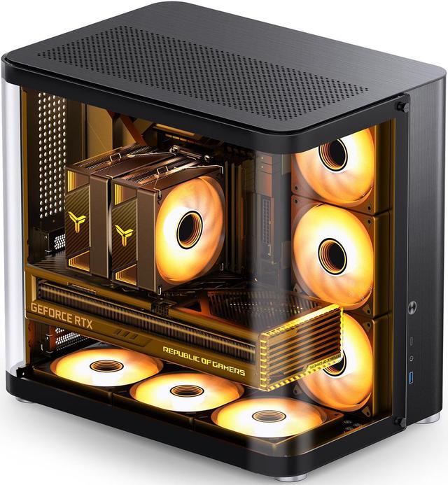 Alt view image 4 of 7 - JONSBO TK-2 BLACK Separated Cabinet Case, ATX Computer Case,Bi-Bent Surround View Glass  , Aluminum Alloy, Support ITX/M-ATX /ATX,Support  360 AIO ,Type-C Port, Black