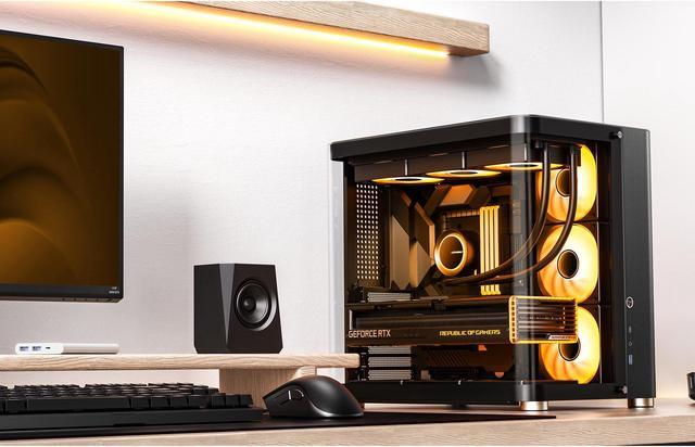 Alt view image 3 of 7 - JONSBO TK-2 BLACK Separated Cabinet Case, ATX Computer Case,Bi-Bent Surround View Glass  , Aluminum Alloy, Support ITX/M-ATX /ATX,Support  360 AIO ,Type-C Port, Black