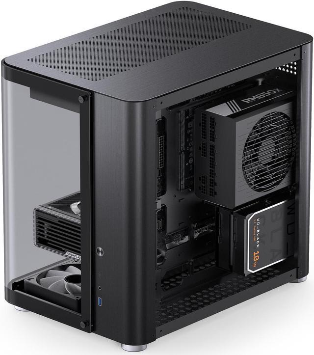 Alt view image 7 of 7 - JONSBO TK-2 BLACK Separated Cabinet Case, ATX Computer Case,Bi-Bent Surround View Glass  , Aluminum Alloy, Support ITX/M-ATX /ATX,Support  360 AIO ,Type-C Port, Black