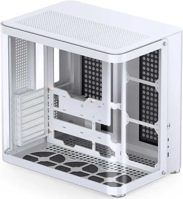 Alt view image 4 of 7 - JONSBO TK-2 WHITE Separated Cabinet Case, ATX Computer Case,Bi-Bent Surround View Glass , Aluminum Alloy, Support ITX/M-ATX /ATX,Support 360 AIO ,With Type-C  &3.0 USB Port, White