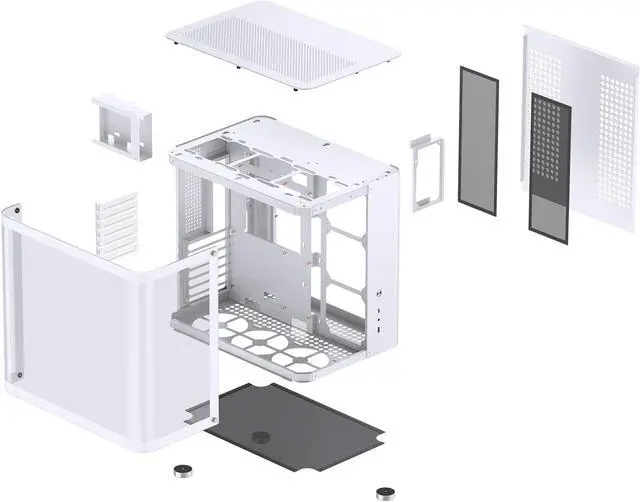 Alt view image 7 of 7 - JONSBO TK-2 WHITE Separated Cabinet Case, ATX Computer Case,Bi-Bent Surround View Glass , Aluminum Alloy, Support ITX/M-ATX /ATX,Support 360 AIO ,With Type-C  &3.0 USB Port, White