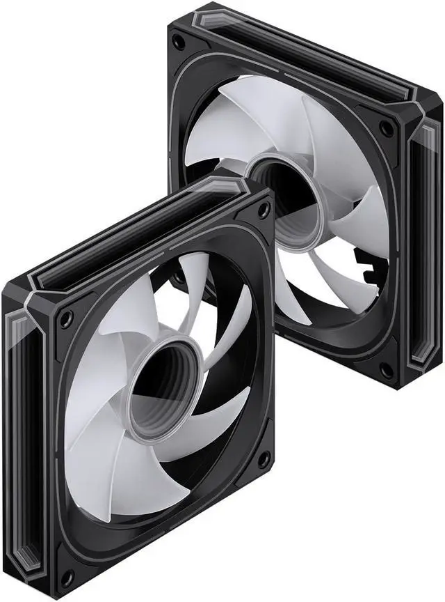 Alt view image 2 of 7 - JONSBO FR-505B(Positive) 3 PACK, 120mm Case Fan, Positive Blade, H25MM ARGB Infinity Mirror Series,3 Sides ARGB lighting along with the Front ARGB ,Lower noise level,3pcs in Pack, Black