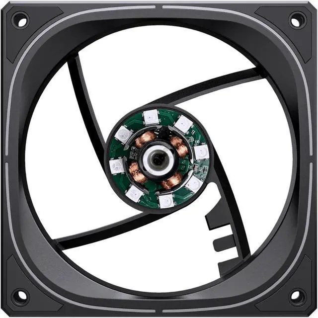 Alt view image 7 of 7 - JONSBO FR-505B(Positive) 3 PACK, 120mm Case Fan, Positive Blade, H25MM ARGB Infinity Mirror Series,3 Sides ARGB lighting along with the Front ARGB ,Lower noise level,3pcs in Pack, Black