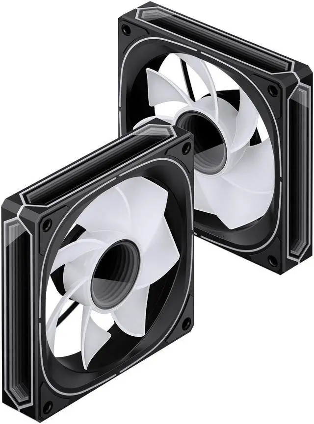 Alt view image 2 of 7 - JONSBO FR-505BR (Reverse) 3 PACK 120mm Case Fan, Reverse Blade, H25MM ARGB Infinity Mirror Series,3 Sides ARGB lighting along with the Front ARGB ,Lower noise level,3pcs in Pack, Black